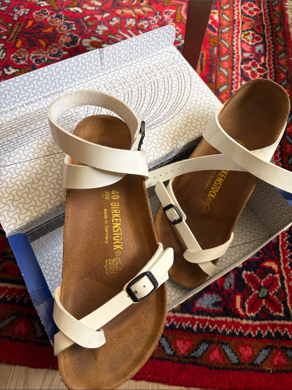 Birkenstock White Strappy Women's Sandals with Buckles